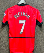 MANCHESTER UNITED BECKHAM HALF JERSEY EMBROIDERY