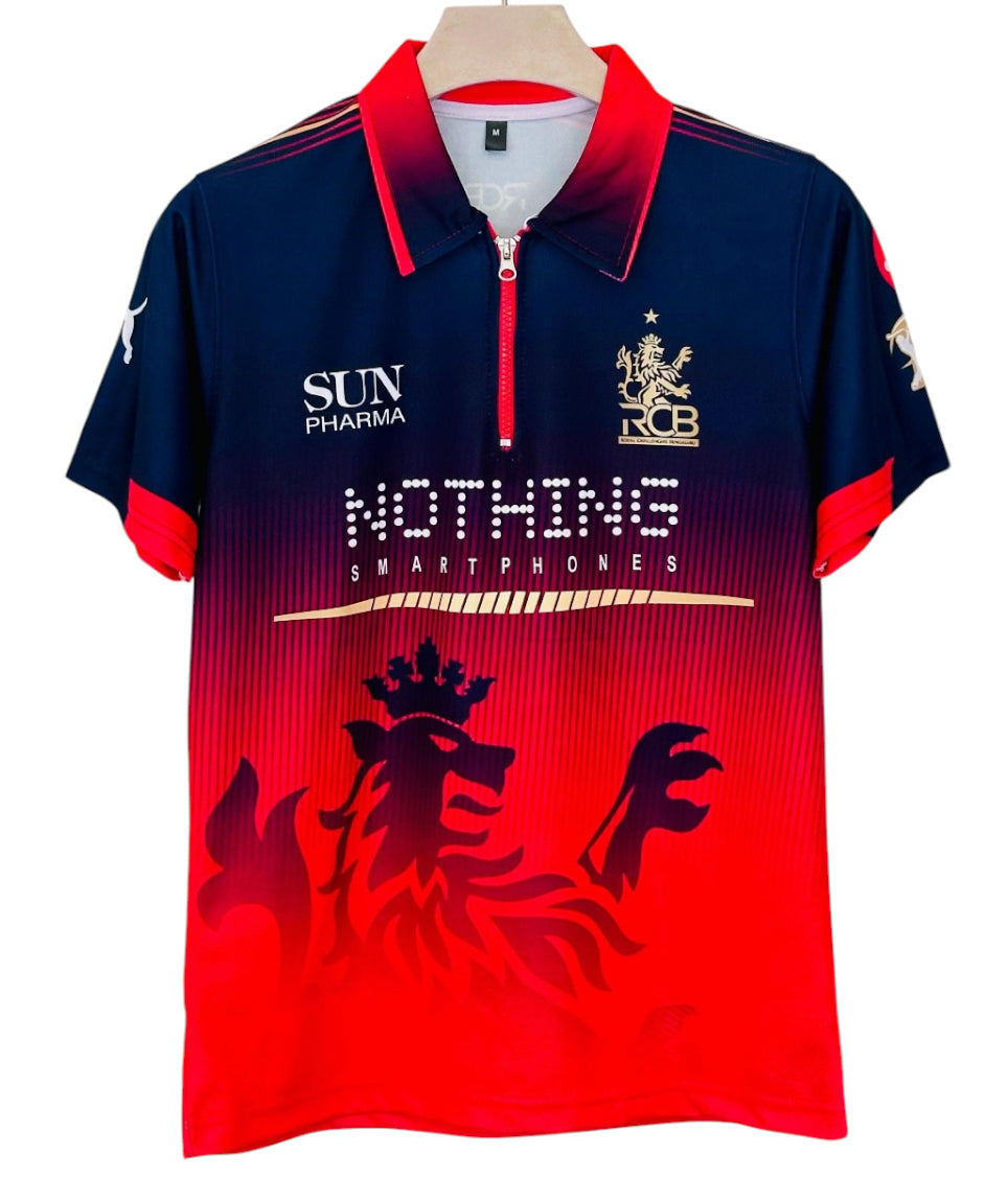 IPL HALF SLEEVE COLOR WITH ZIP VIRAT JERSEY