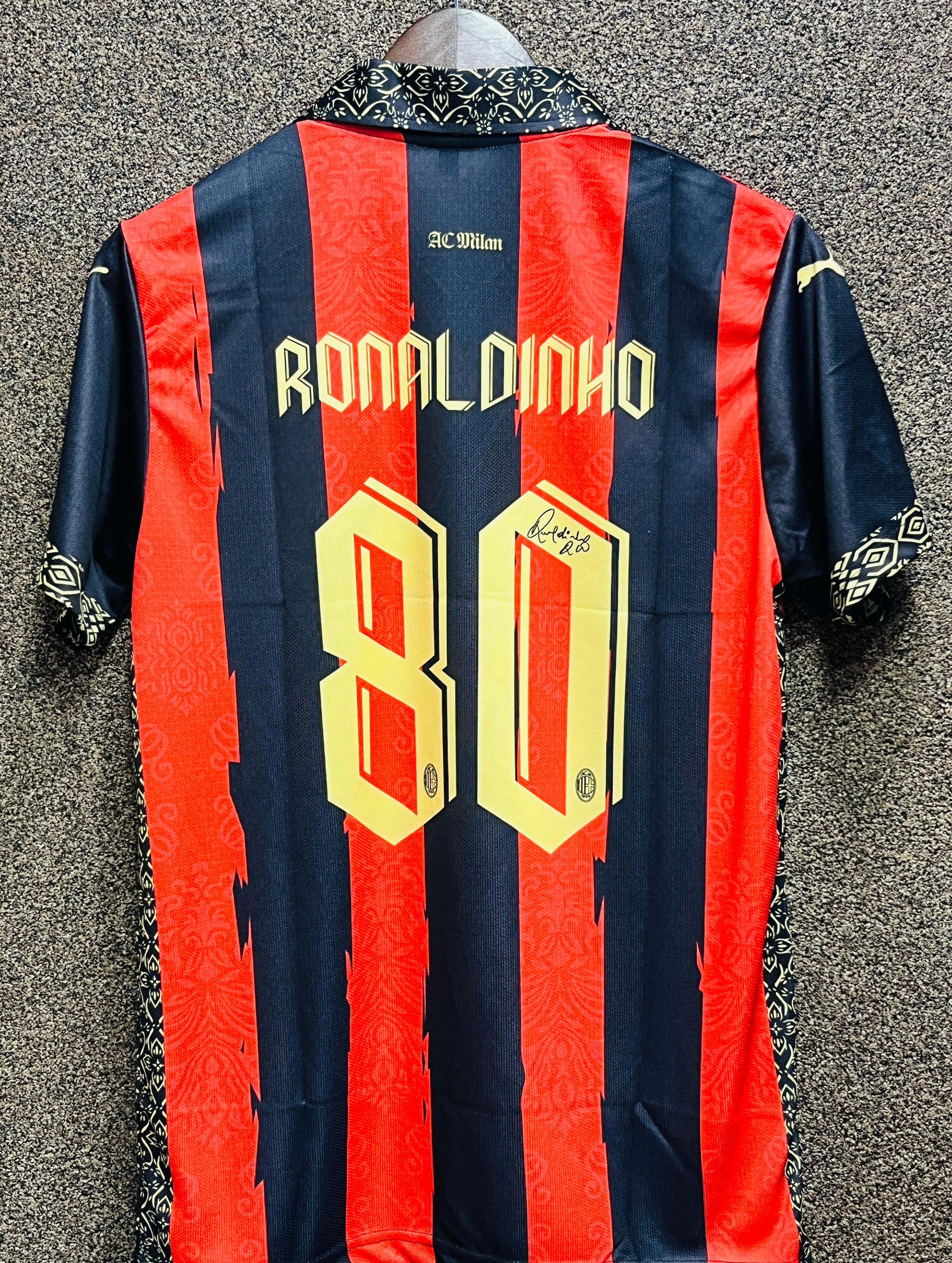 AC MILAN RONALDINHO EMBROIDERY HALF SLEEVE JERSEY