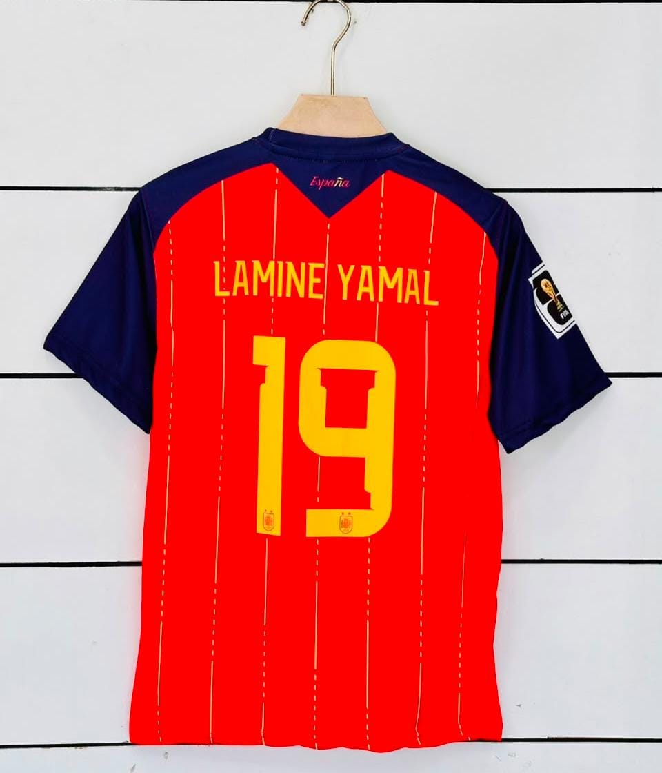 LAMINE YAMAL 19 FIFA 2 STAR HALF SLEEVE SUBLIMATIONJERSEY